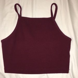 Maroon strap crop top